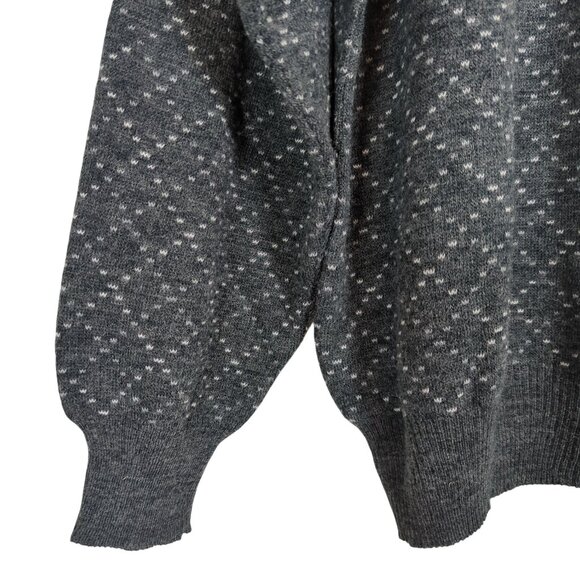 Vintage John Ashford Gray Patterned Knit long sleeve Sweater Acrylic Wool sz XL - Picture 4 of 13